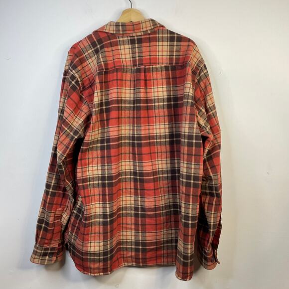 LL Bean Vintage Cotton Plaid Button Up Chamois Cloth Shirt Outdoor Comfy Mens XL - Picture 5 of 8